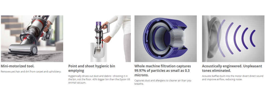 Whole machine filtration captures 99.97% of particles as small as .3 microns 